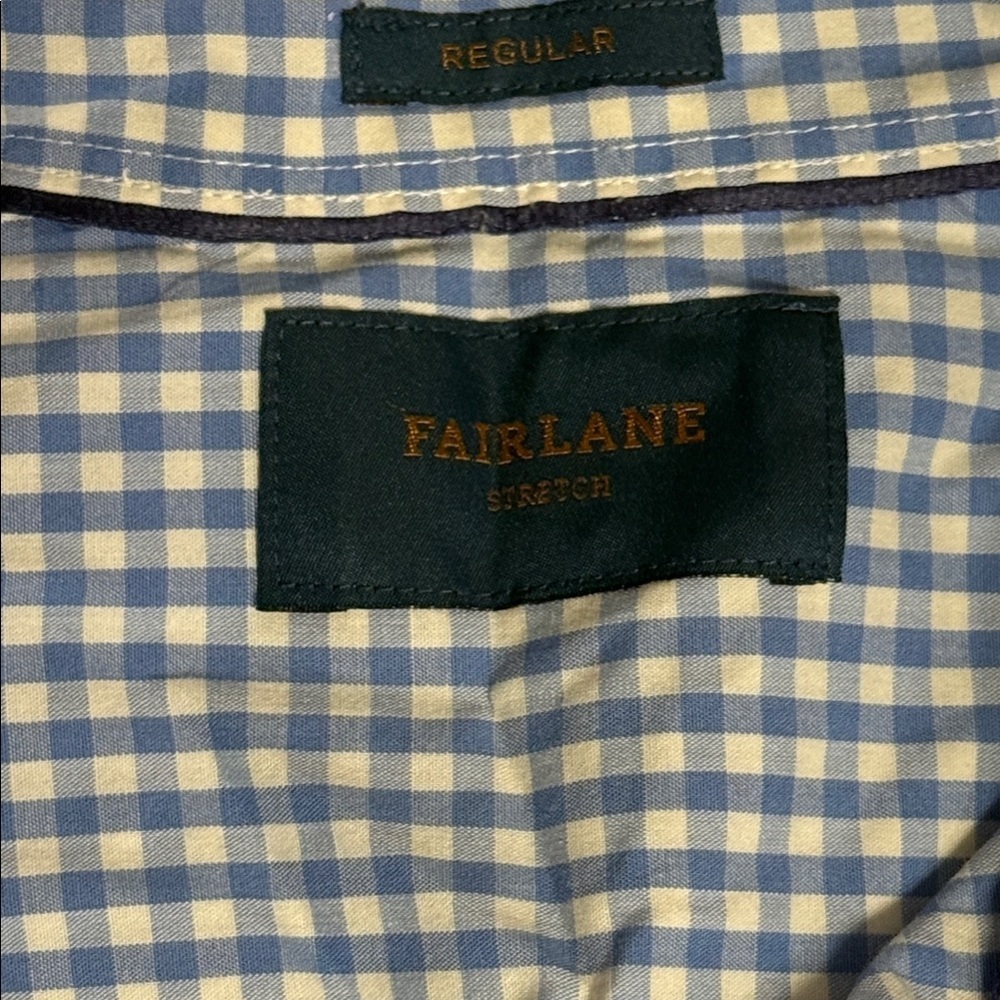 Fairland Men’s Blue and White Checkered Casual Shirt - Picture 2 of 10